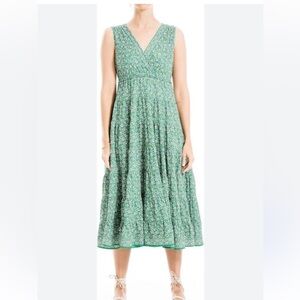 Max Studio Green Patterned Midi Skirt